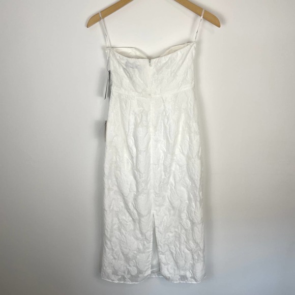 Lulu's From This Day Floral Jacquard Strapless Midi Dress In White Small New - Picture 11 of 16